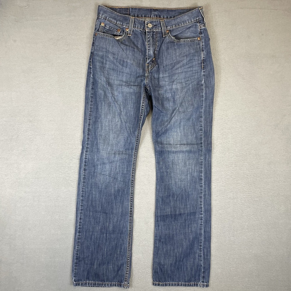 Levi's 527 Slim Bootcut Jeans Men 30x32 Blue Distressed Western Cowboy Denim